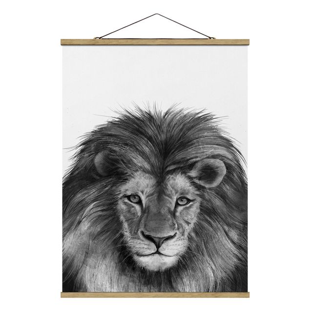 Billeder moderne Illustration Lion Monochrome Painting