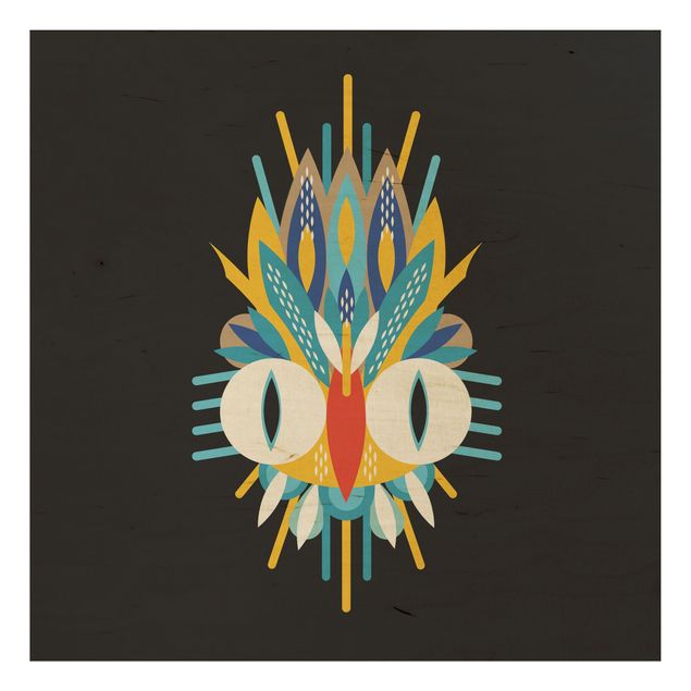 Billeder muah Collage Ethno Mask - Bird Feathers