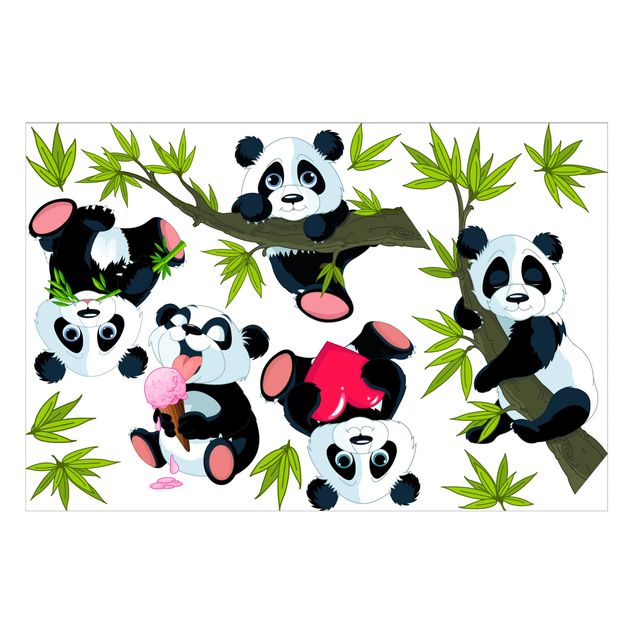 Vinduesklistermærker dyr Panda Bear Set Heart