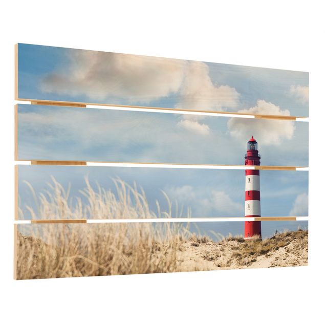 Prints på træ Lighthouse Between Dunes