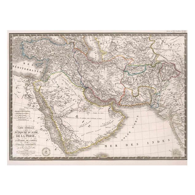 Magnettavler verdenskort Vintage Map In The Middle East