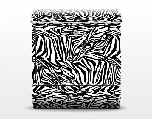 Postkasser sort Zebra Pattern Design