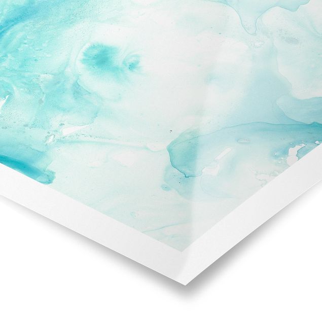 Plakater Emulsion In White And Turquoise II