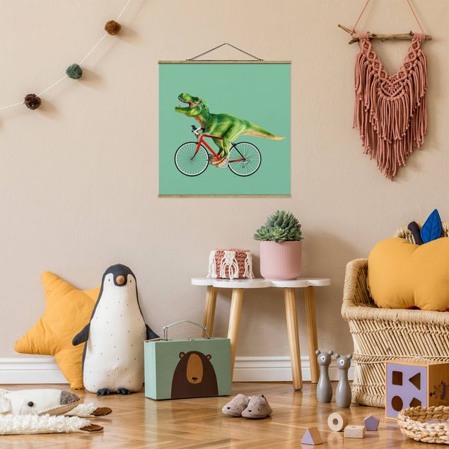 Billeder kunsttryk Dinosaur With Bicycle
