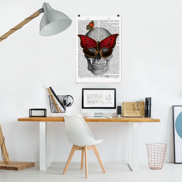 Plakater ordsprog Scary Reading - Butterfly Mask