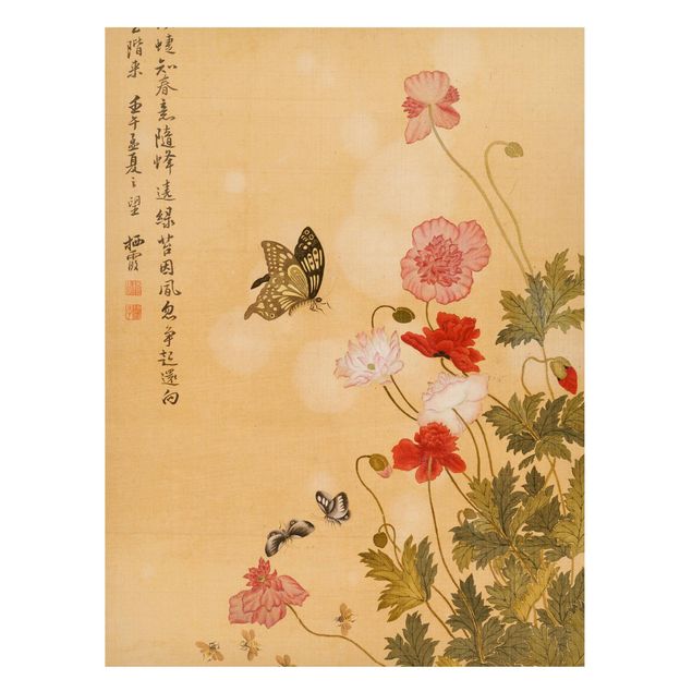 køkken dekorationer Yuanyu Ma - Poppy Flower And Butterfly