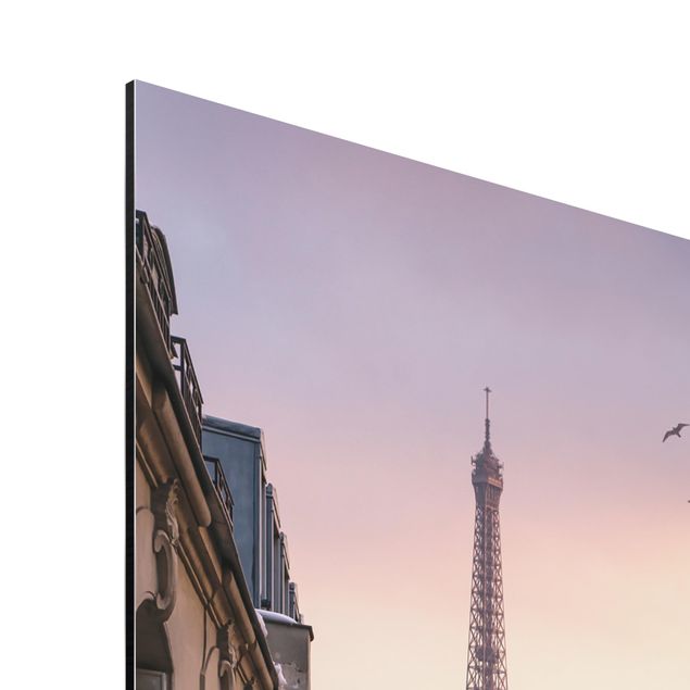 Billeder farvet The Eiffel Tower In The Setting Sun