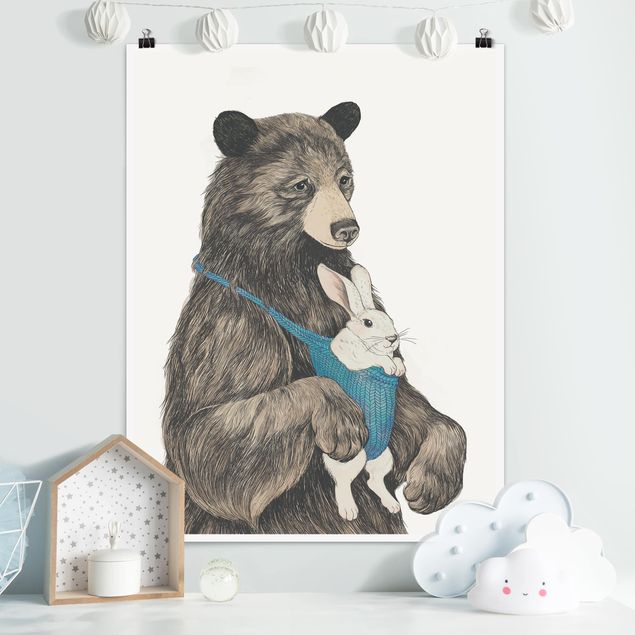 køkken dekorationer Illustration Bear And Bunny Baby