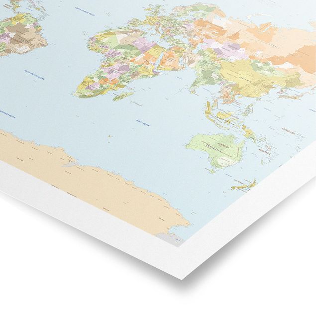 Billeder farvet Political World Map
