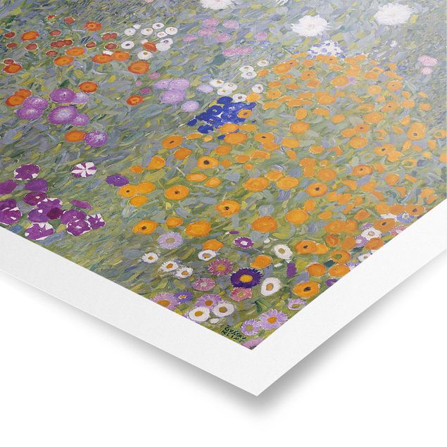Plakater blomster Gustav Klimt - Cottage Garden