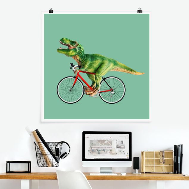 Børneværelse deco Dinosaur With Bicycle