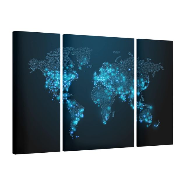 Billeder på lærred verdenskort Connected World World Map