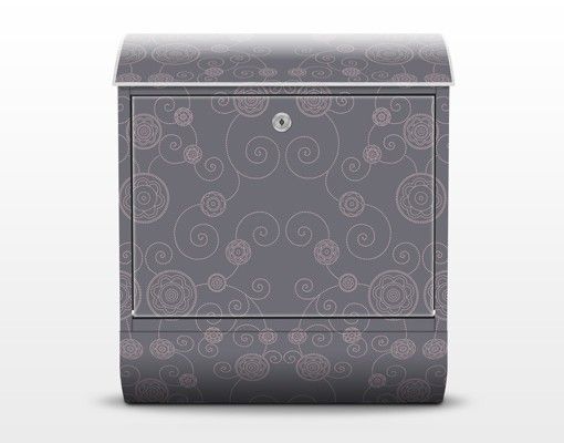 Postkasser Romantic Floral Pattern Grey