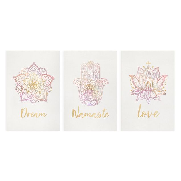Billeder Mandala Namaste Lotus Set Gold Light Pink