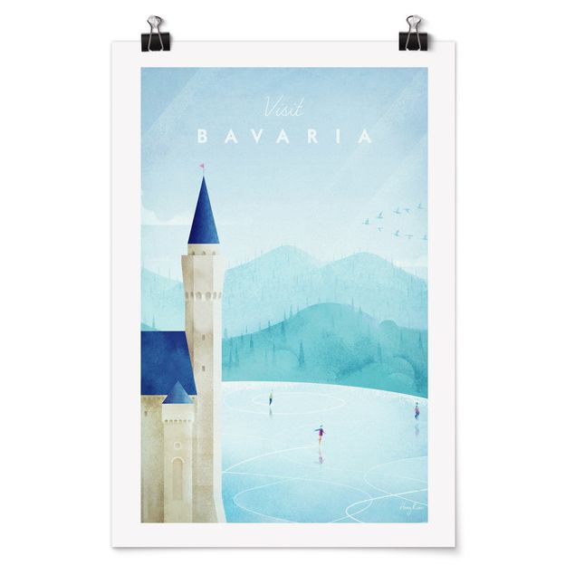 Plakater kunsttryk Travel Poster - Bavaria