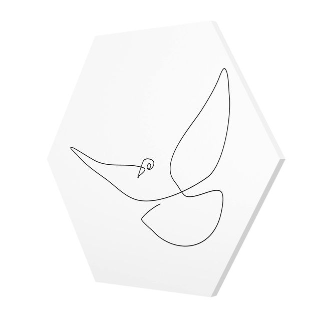Sekskantede billeder Dove Line Art