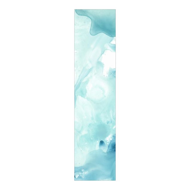 Panelgardiner abstrakt Emulsion In White And Turquoise I
