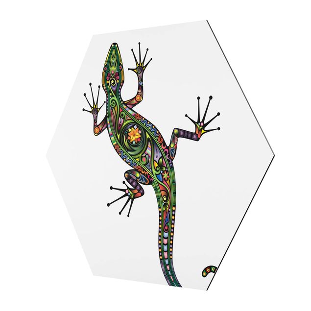 Sekskantede billeder Gecko Pattern