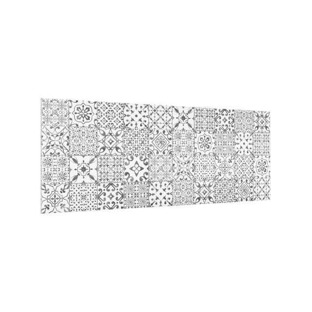 Stænkplader glas Pattern Tiles Gray White