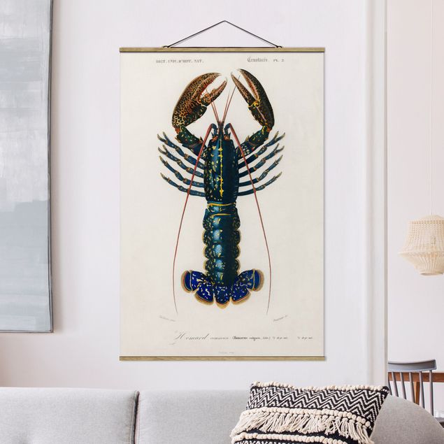 køkken dekorationer Vintage Board Blue Lobster