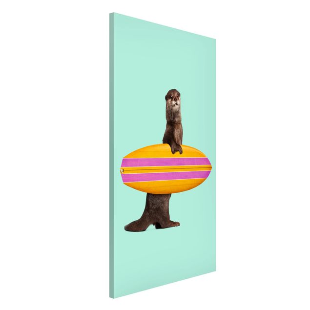 køkken dekorationer Otter With Surfboard
