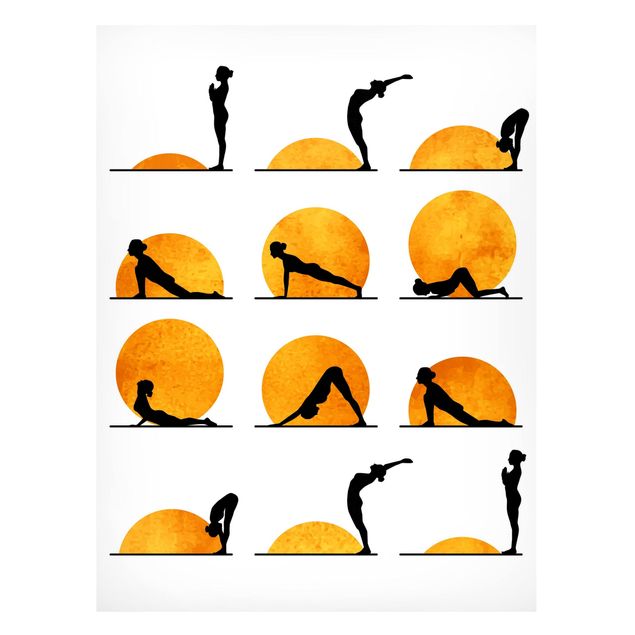 Billeder kunsttryk Yoga -  Sun Salutation