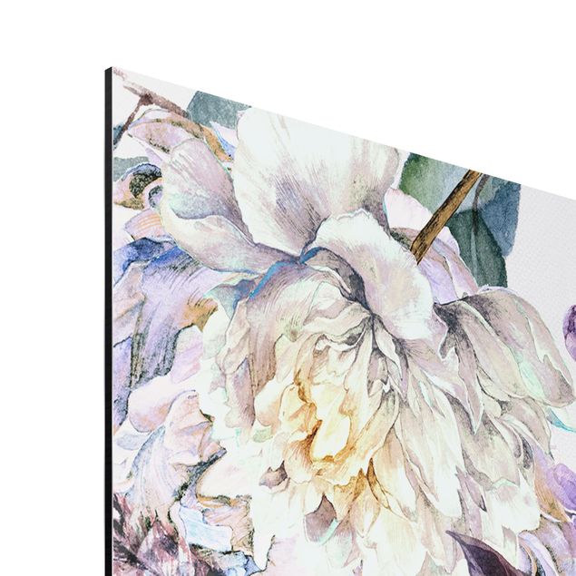 Billeder Delicate Watercolour Boho Flowers And Feathers Pattern