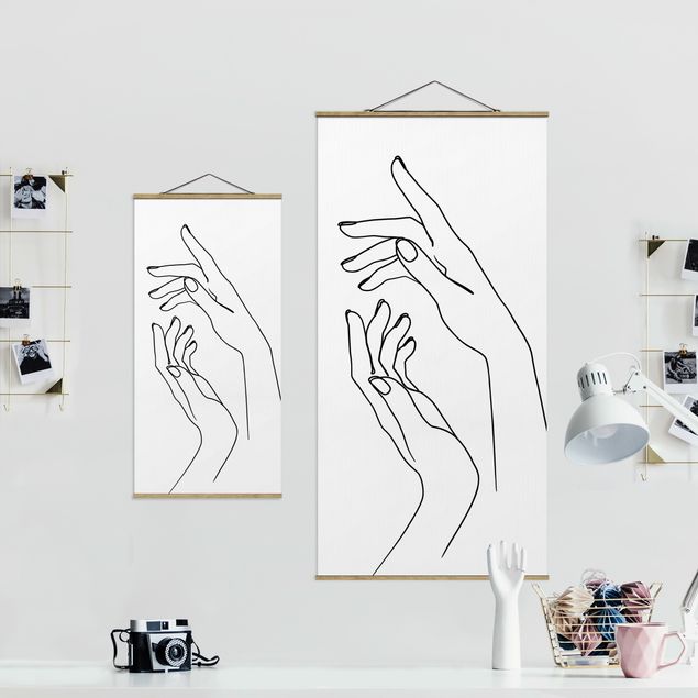 Billeder sort og hvid Line Art Hands