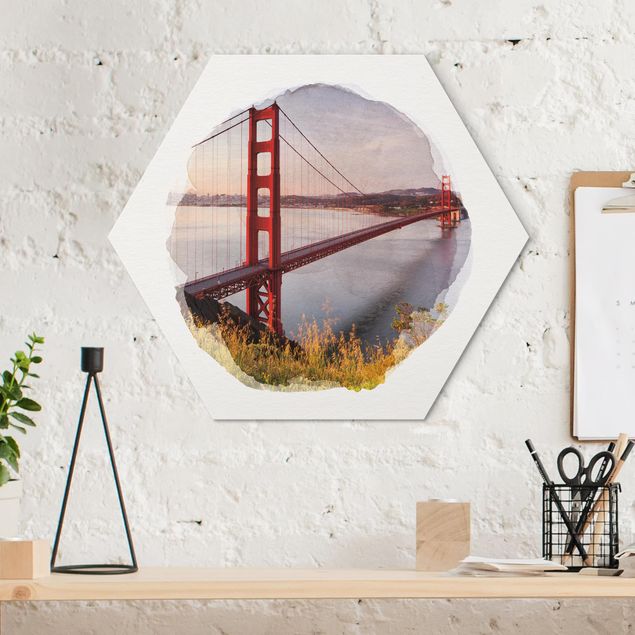 Billeder arkitektur og skyline WaterColours - Golden Gate Bridge In San Francisco