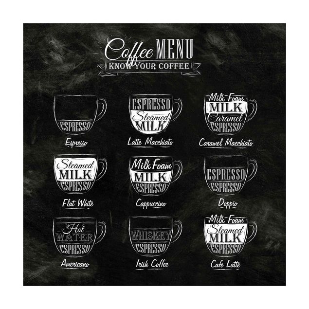 tæpper spisestue Coffee Varieties Chalkboard