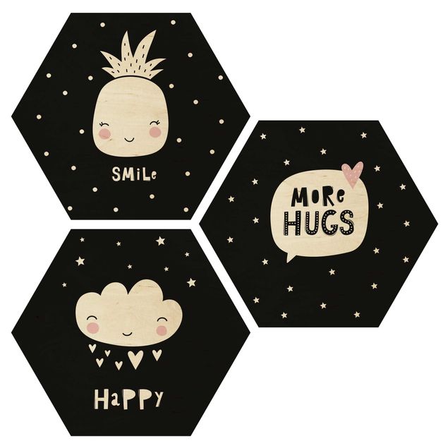 Sekskantede billeder Happy Smile Hugs