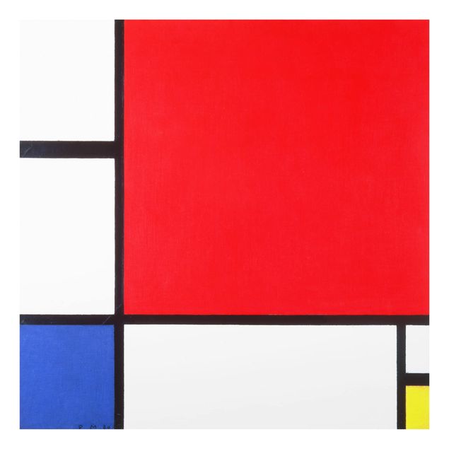 Stænkplader glas Piet Mondrian - Composition Red Blue Yellow