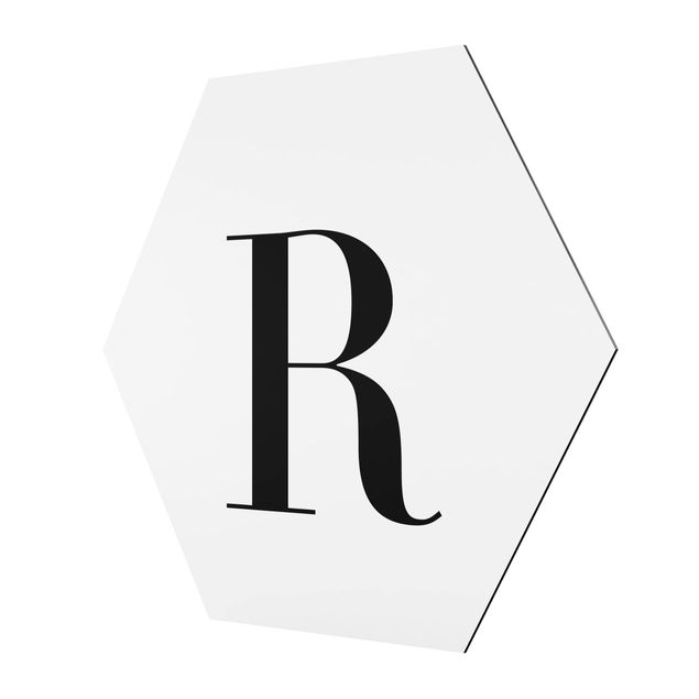 Sekskantede billeder Letter Serif White R