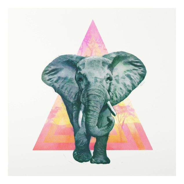 Billeder elefanter Illustration Elephant Front Triangle Painting