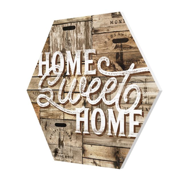 Billeder brun Home sweet Home Wooden Panel
