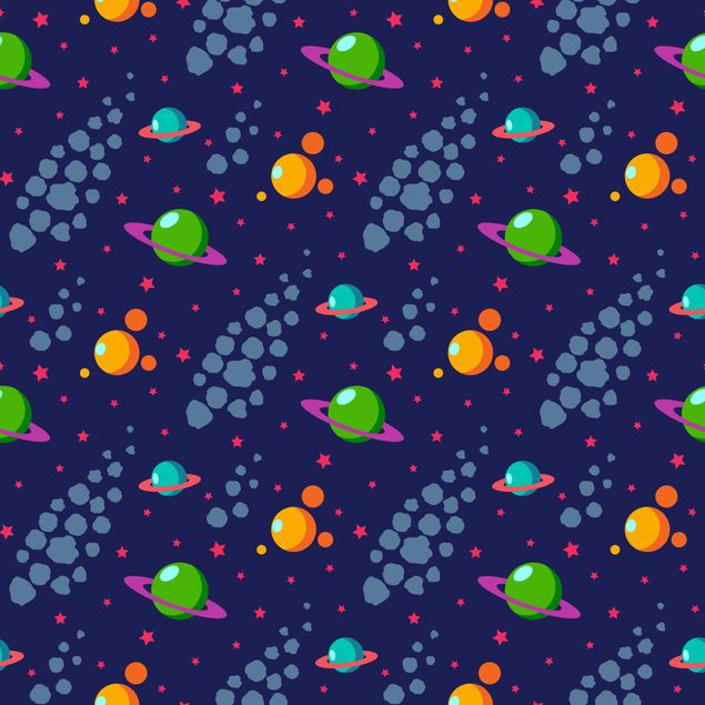 Møbelfolier sideborde Space Children Pattern With Planets And Stars