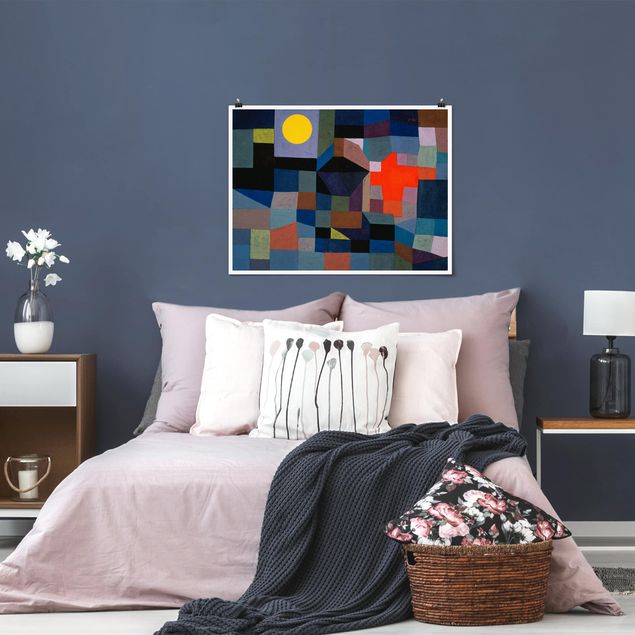 Plakater kunsttryk Paul Klee - Fire At Full Moon