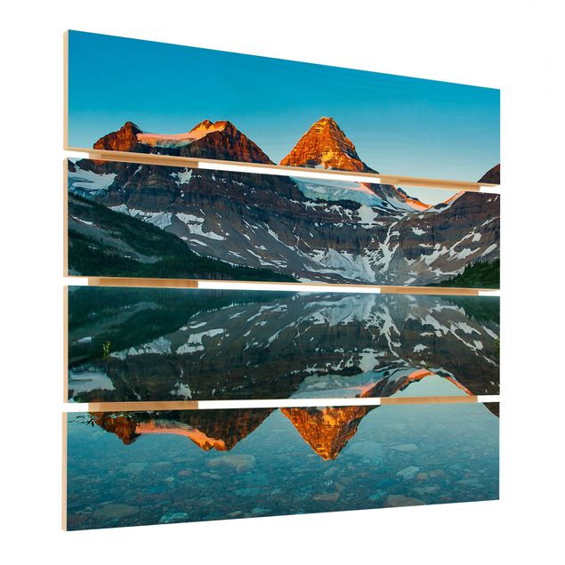 Prints på træ Mountain Landscape At Lake Magog In Canada
