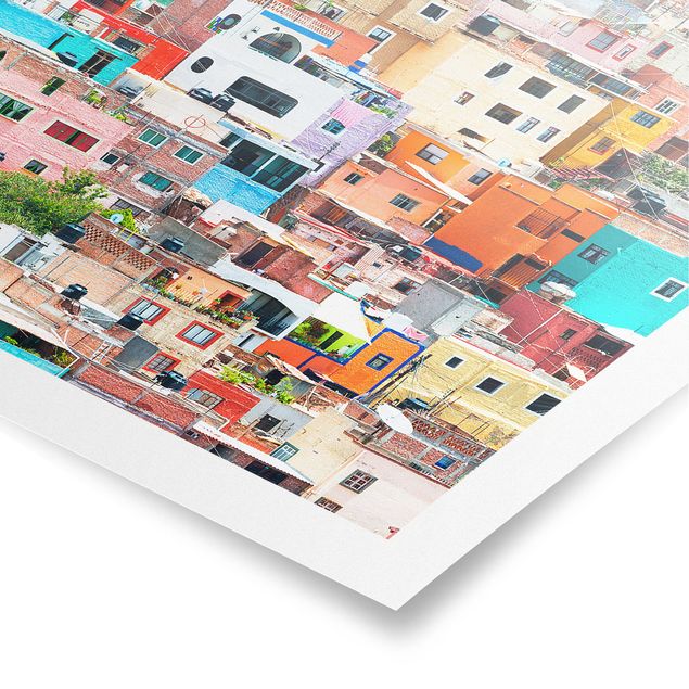 Billeder farvet Coloured Houses Front Guanajuato
