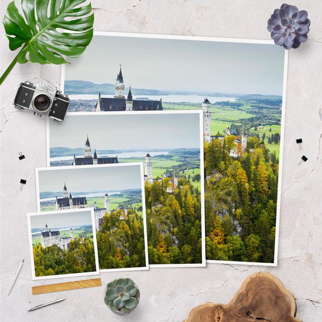 Plakater landskaber Neuschwanstein Castle Panorama