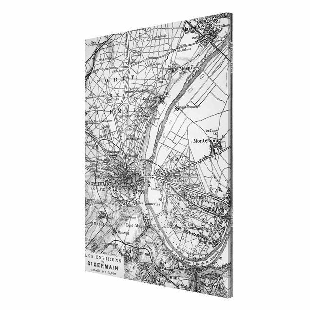 Magnettavler verdenskort Vintage Map St Germain Paris