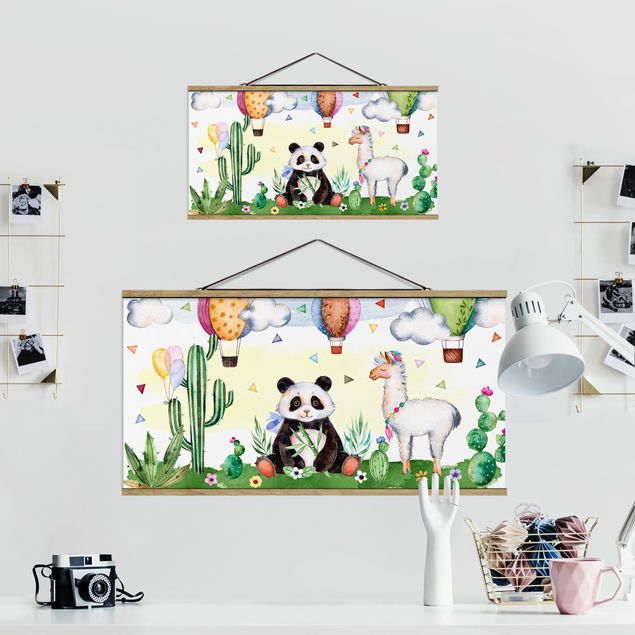 Billeder Panda And Lama Watercolour