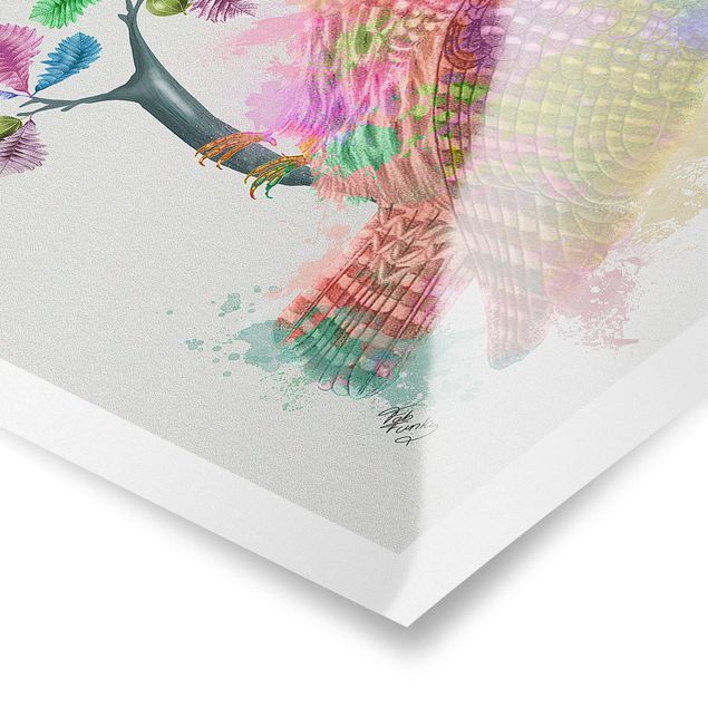 Plakater Rainbow Splash Owl