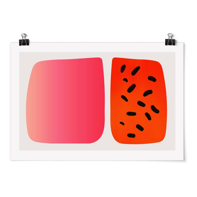 Billeder kunsttryk Abstract Shapes - Melon And Pink