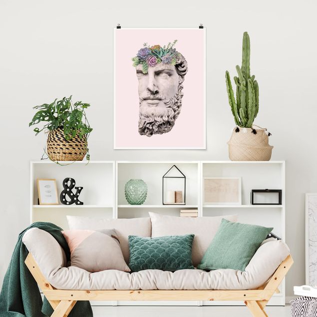 Plakater blomster Head With Succulents
