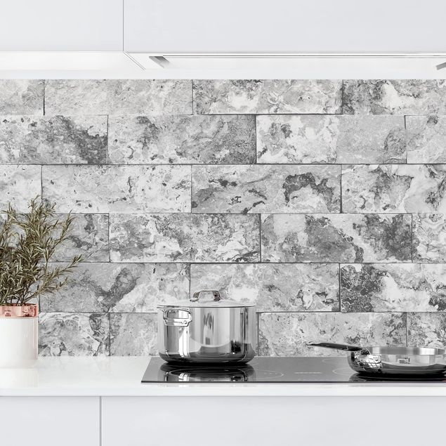 køkken dekorationer Stone Wall Natural Marble Grey