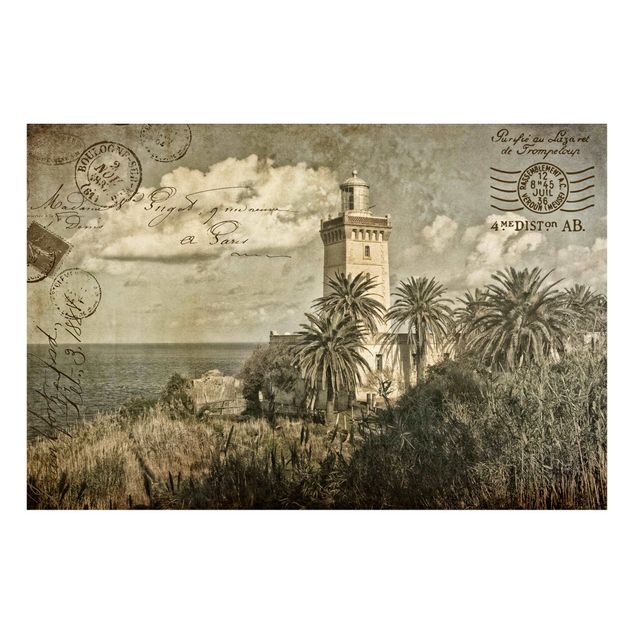 Billeder landskaber Lighthouse And Palm Trees - Vintage Postcard