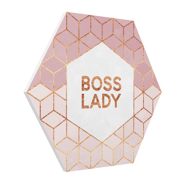 Billeder ordsprog Boss Lady Hexagons Pink