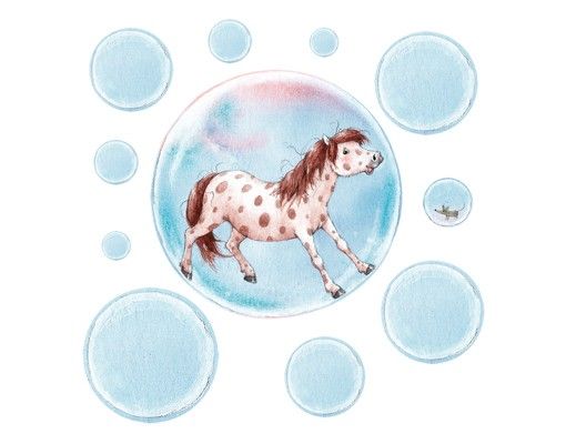 Wallstickers heste Bubble Pony