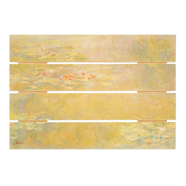 Prints på træ landskaber Claude Monet - The Water Lily Pond